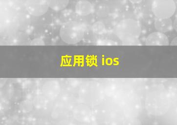 应用锁 ios